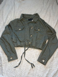 Crop top/ drawstring button up “Medium”