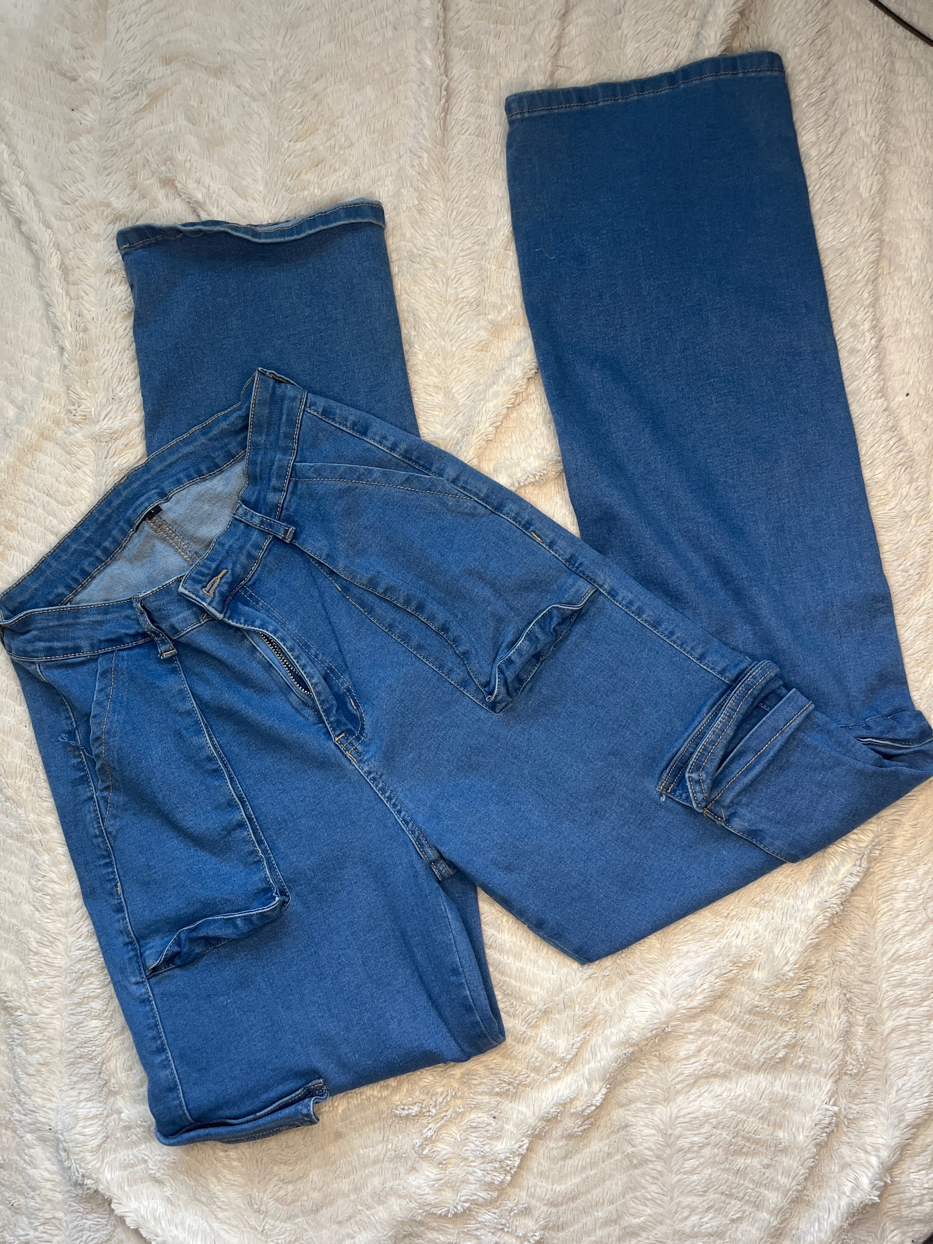 High waisted denim pants (not skinny jeans) “Large”