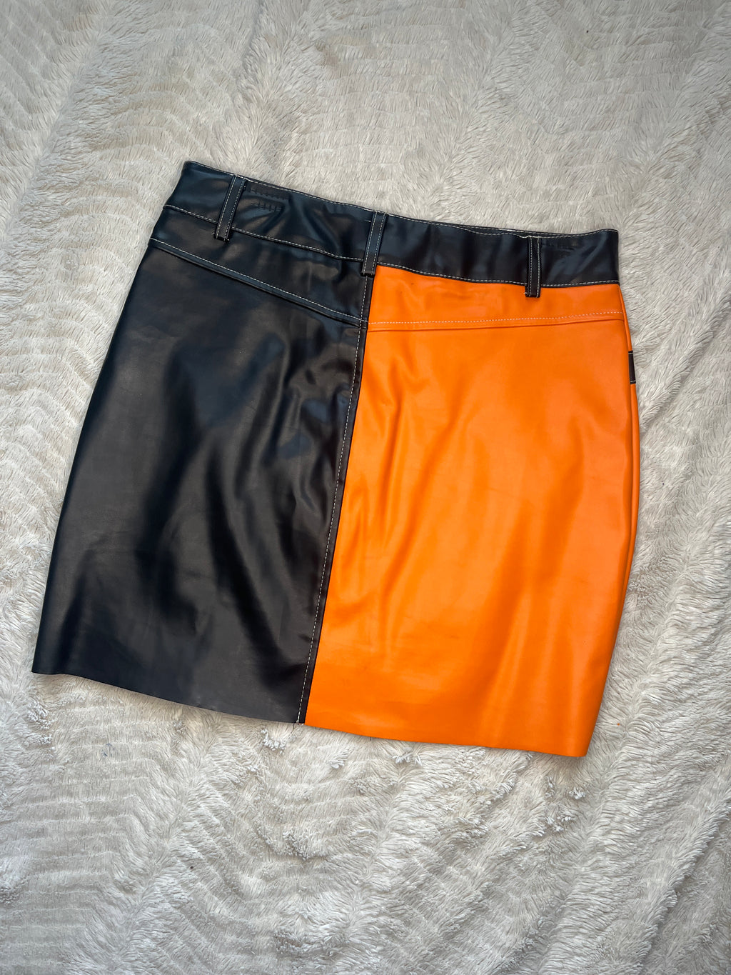 Zip up color block skirt “Small”