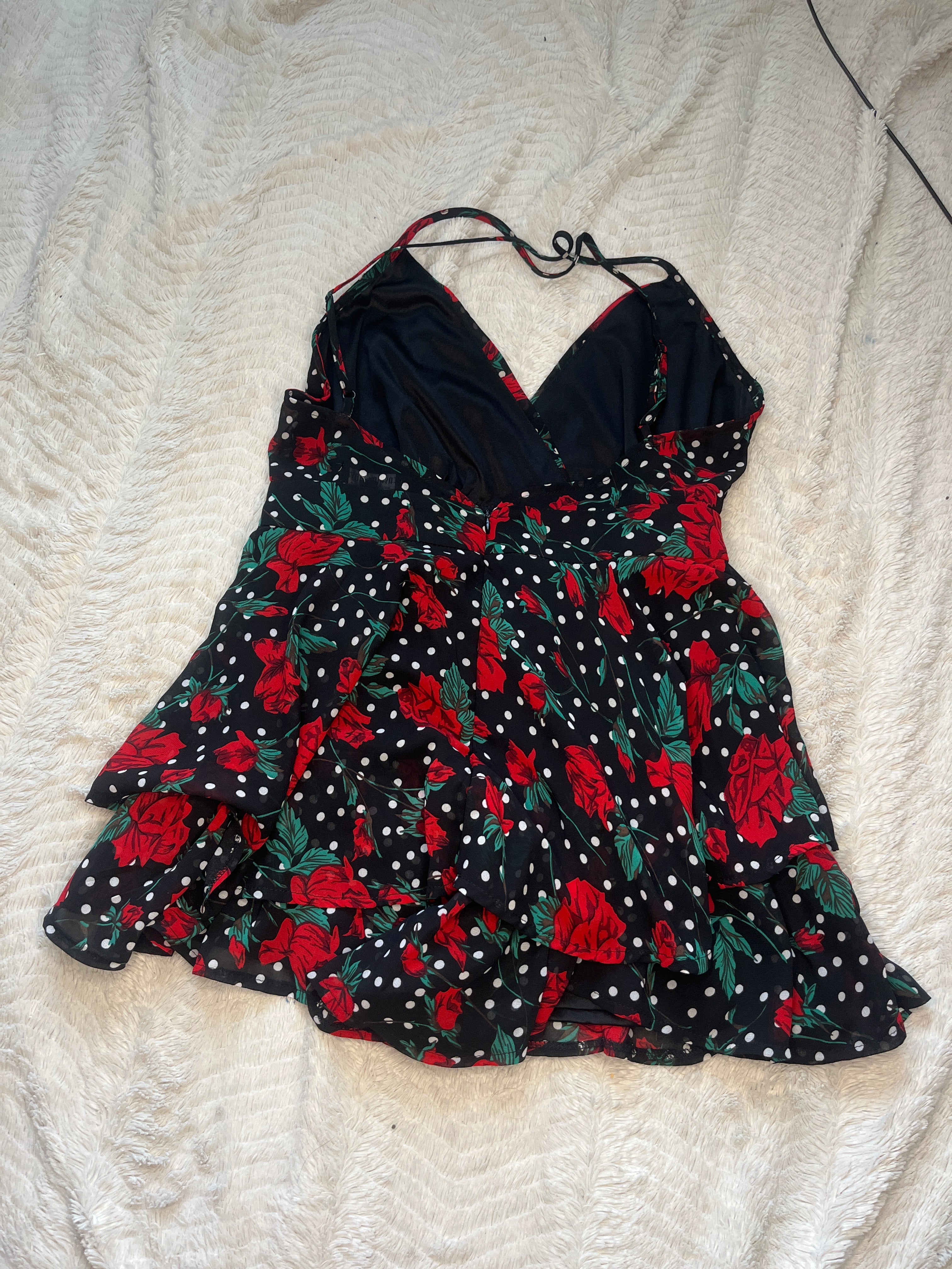 Ruffle jumper with built-in shorts “Large, for 5’6 & under”