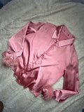 Satin button down “Medium”